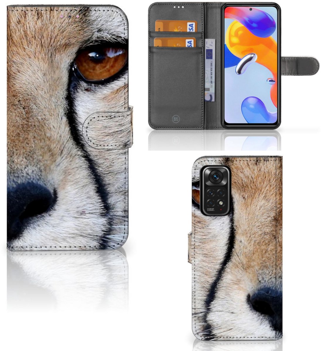 Xiaomi Redmi Note 11 Pro 5G/4G Telefoonhoesje met Pasjes Cheetah