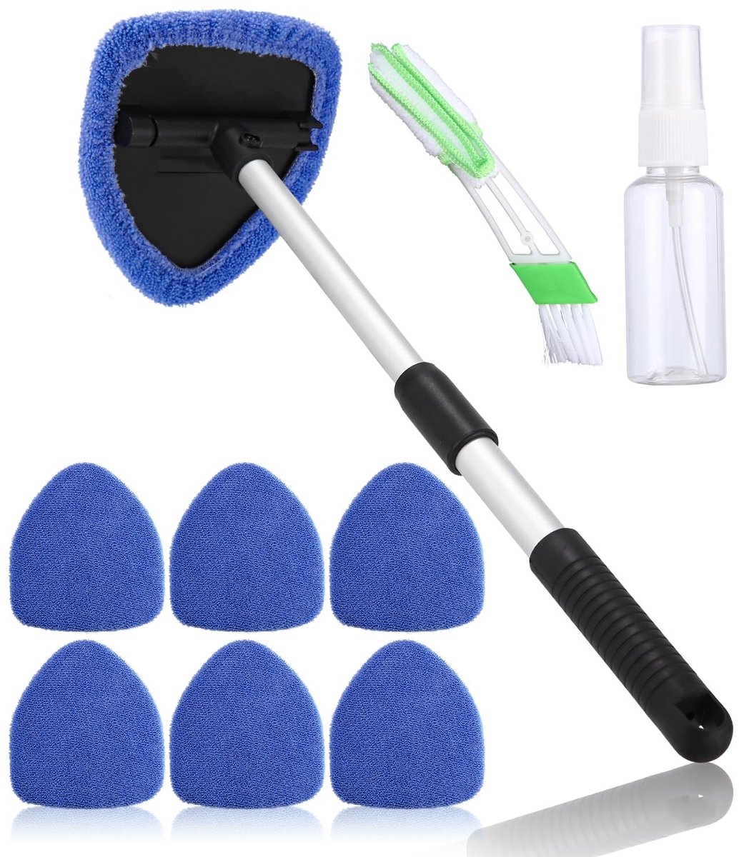 Cosensi - Auto Raamreiniger - Ruitenwisser Set - 180° Draaihoofden - Blauw - Microvezel Pads - Interieur Cleaner - Geschikt voor Auto's