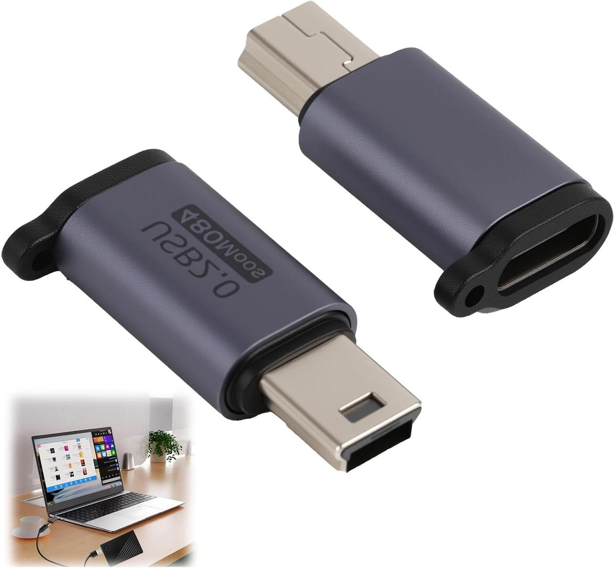 USB C naar Mini USB Adapter - Type C naar Mini USB - Apparaten Verbinden
