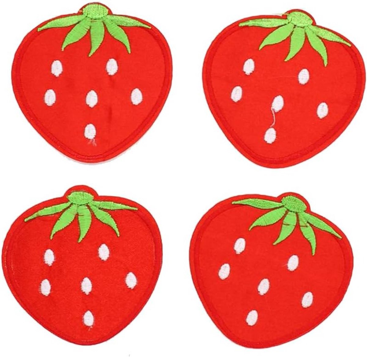 Set van 30 Aardbei Patches voor Borduren en Applicaties - Ideaal voor Kleding, Tassen en Haaraccessoires
