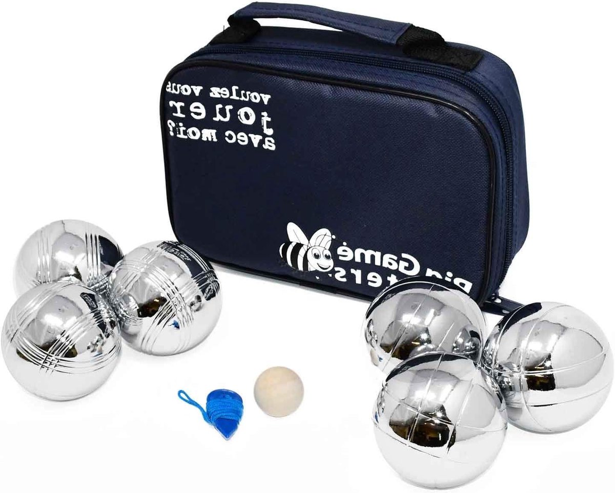 Petanque Set - Jeu de Boules Ballen - Buiten Spelen - Roestvrij Staal - 7.3 cm - Zilver
