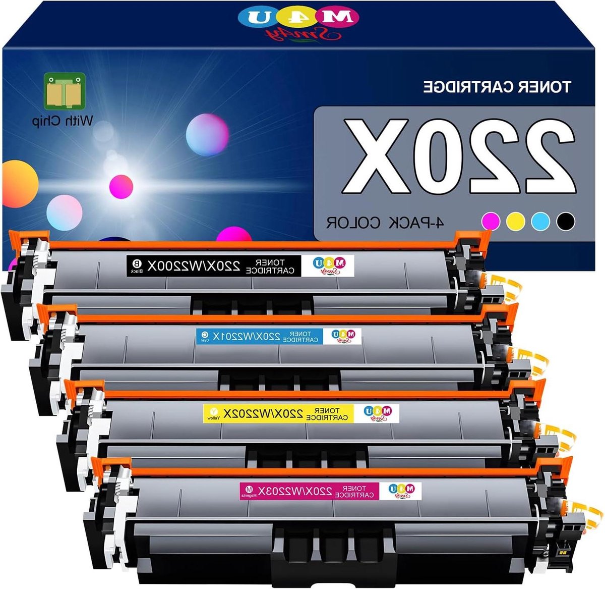 Tonerset - Tonerpatronen - Kleurenprinten - Bijgewerkte gekalibreerde chip - 2000 pagina's - Zwart Cyaan Geel Magenta