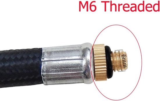 Compressor Adapter Set - Luchtkoppeling Bandenpomp - Banden Snel Oppompen - Met Vergrendelbare Chuck - M6 Schroefdraad - Zilverkleurig — afbeelding 5