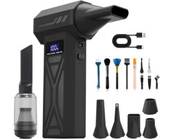 2-in-1 Electric Dust Blower Vacuum Cleaner 150,000 RPM 4 Speed Adjustable Electric Air Duster Blower Compressed Air with Digital Display for Computer, Keyboard, Home, Outdoor