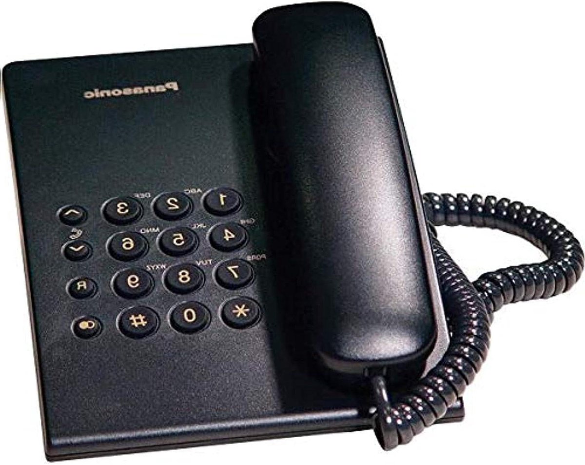 Telefoon op Tafel - Bedrade Telefoon - Thuiswerken Kantoor - Enkel Toetsenbord - 28.1 x 32.9 cm - Zwart