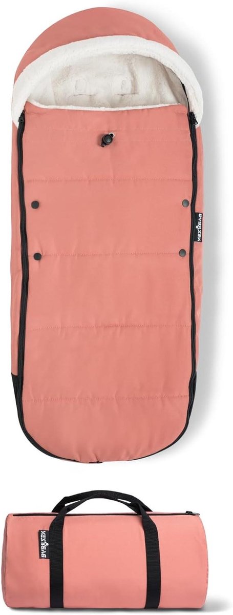 Kinderwagen Voetenzak - Baby Slaapzak Kinderwagen - Baby Warm Houden - Sherpa Voering Fleece Capuchon - 39 x 90 cm