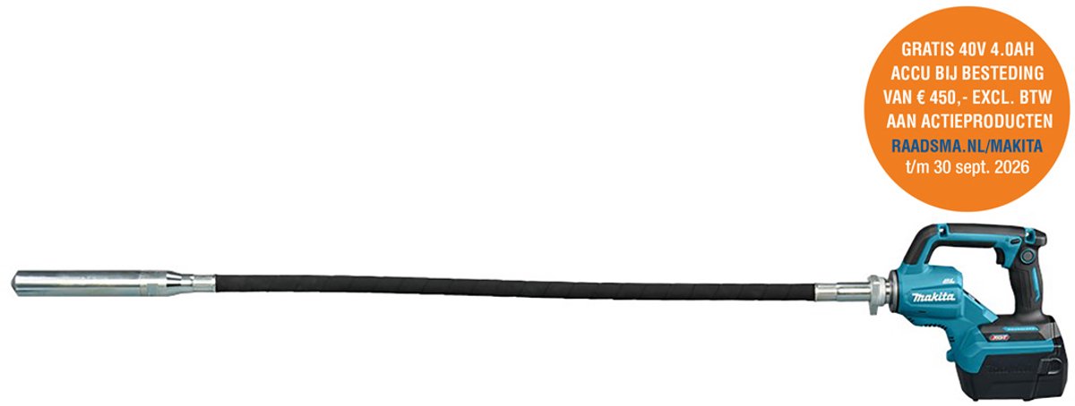 Makita VR004GM101 Accu Betontrilnaald + 38x1200mm Trilnaald XGT 40V Max 4.0Ah
