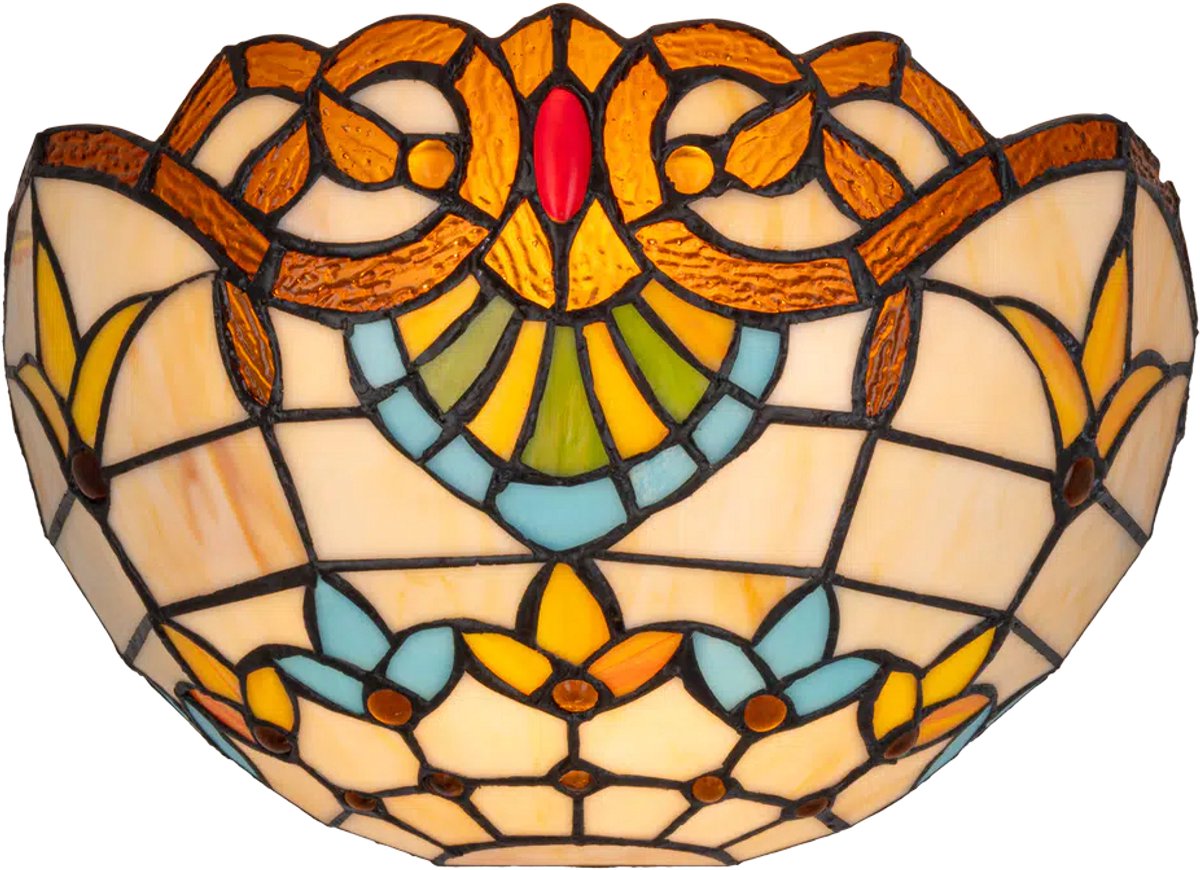 Tiffany wandlamp - Art Nouveau – warm licht – B 25 cm – H 14 cm
