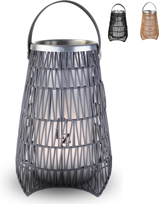 Le Zen - Enzy - Refroidisseur à Vin avec Lumière Led - Haut-Parleur Bluetooth Intégré - Rotin Grijs
