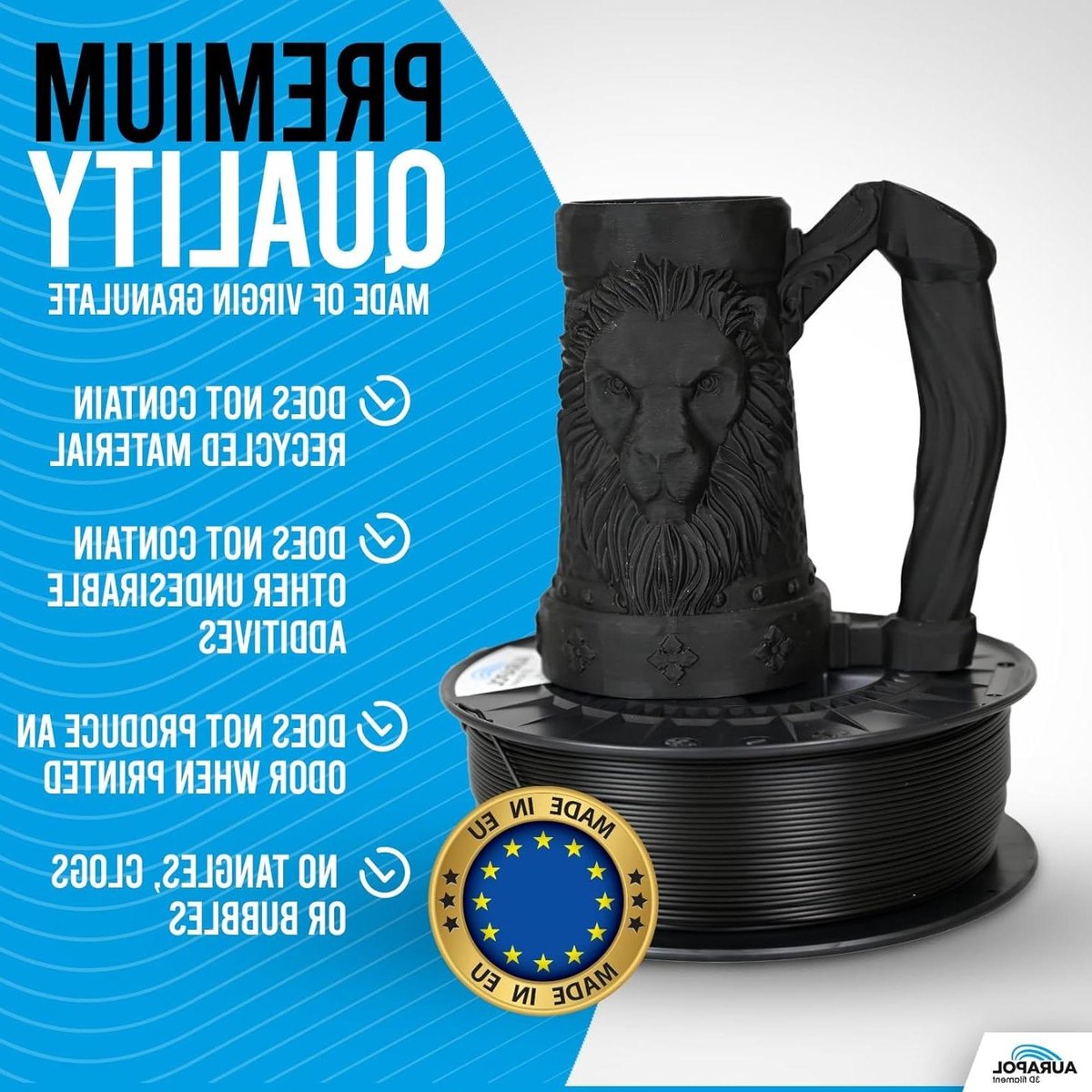 PLA Filament 3D Printer - 3D Print Materiaal - Objecten Printen - Precisie +/- 0.02mm - 1kg - Grijs