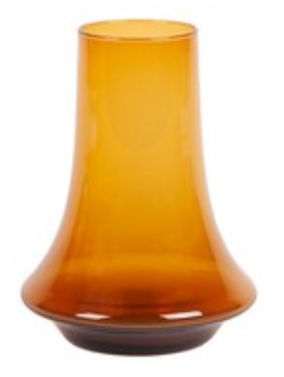 XLBoom Spinn Vaas Small Amber - 15 × 15 × 18,75 cm - Mondgeblazen glazen design vaas - Verkrijgbaar in verschillende kleuren - Speelse woondecoratie door Frederik Delbart