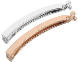 SAFIGLE Bananenclip metaal voor dames 2 stuks goud en zilver veilige grip met getand design zacht voor dik en krullend haar veelzijdig voor dagelijks gebruik en feestjes