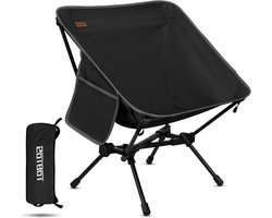 TOBTOS Ultralichte campingstoel, draagbare opvouwbare rugzakstoel, compacte campingstoel met draagtas voor buiten, kamp, wandelrugzak, strand, reizen (zwart)