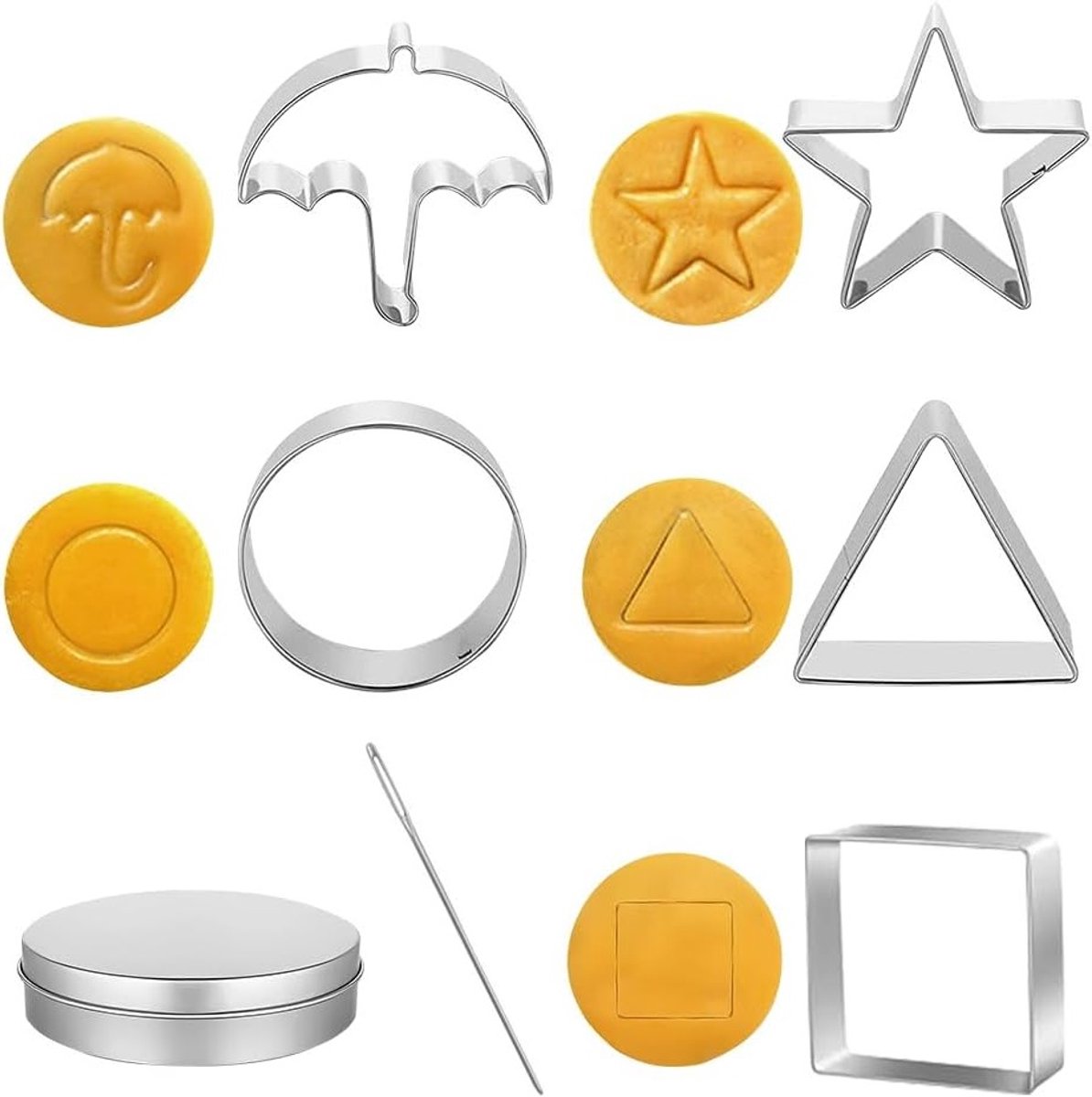 Set van 7 RVS Koekjesuitsteekvormen - Multifunctioneel voor Taartdecoraties, Suikerkoekjes en Bakaccessoires
