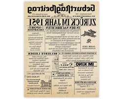 Stuff4 73. Vintage afbeeldingen poster niet ingelijst - Back in 1951 krant - wandafbeeldingen woonkamer slaapkamer vintage 73 jaar Geboren 20 cm x 25 cm muur deco afbeelding kunstdruk muurposter