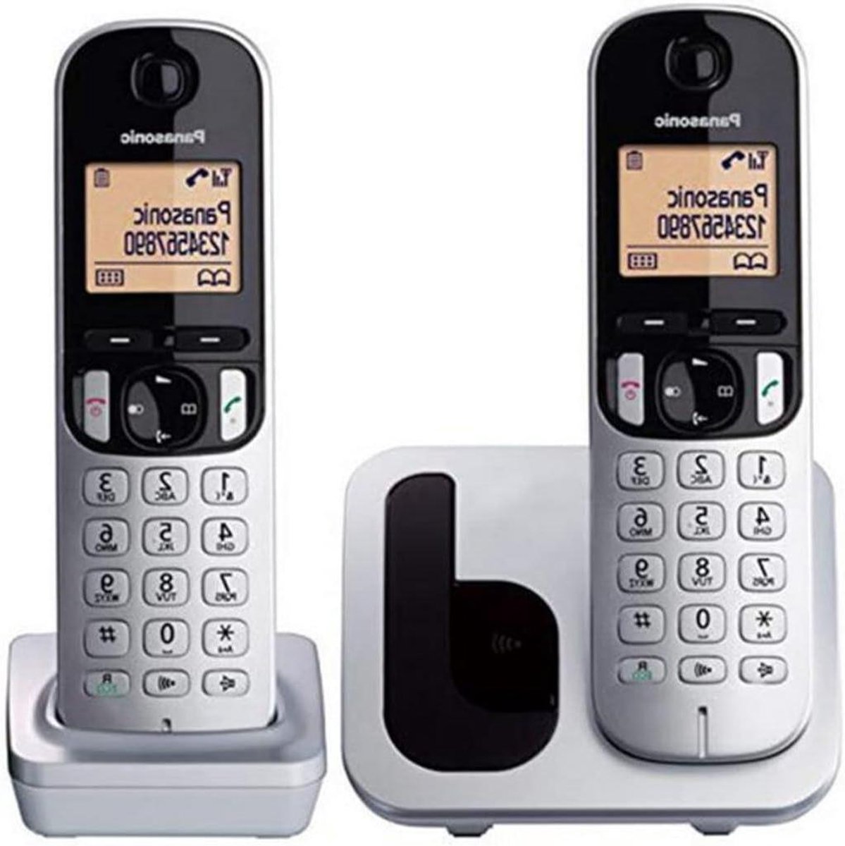 Draadloze Vaste Telefoon - DECT Telefoon Duo - Thuis Bellen - Compact Design - 164 mm Hoog - Zilver