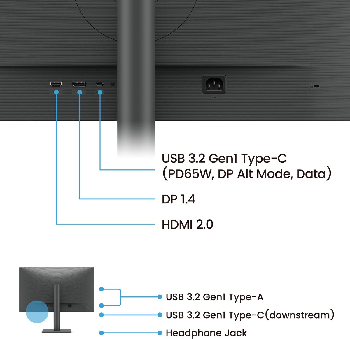 BenQ RD270Q – 27” QHD IPS Monitor – 144Hz – Nano Matte – USB‑C 65W – Programmeer‑ & Werkmonitor thumbnail 3
