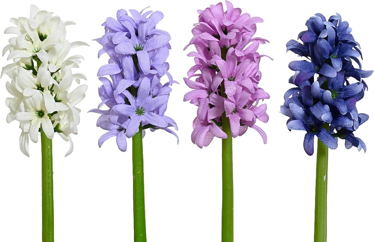 Kunsthyacint met steel - Decoratieve bloem - Bloemstuk maken - Onderhoudsvriendelijk - 7 x