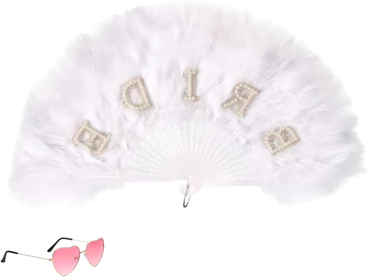 Bruid Accessoires Set - Vrijgezellenfeest Set - Feestelijke Viering - Met Veervakken - 2-delig - Roze
