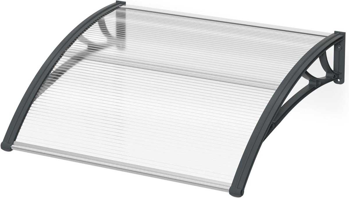 YRHome Luifel voor huisdeur van polycarbonaat, transparant, weerbestendig, 5 mm, overkapping voor zonwering en regenbescherming buitenshuis, 120 x 100 cm