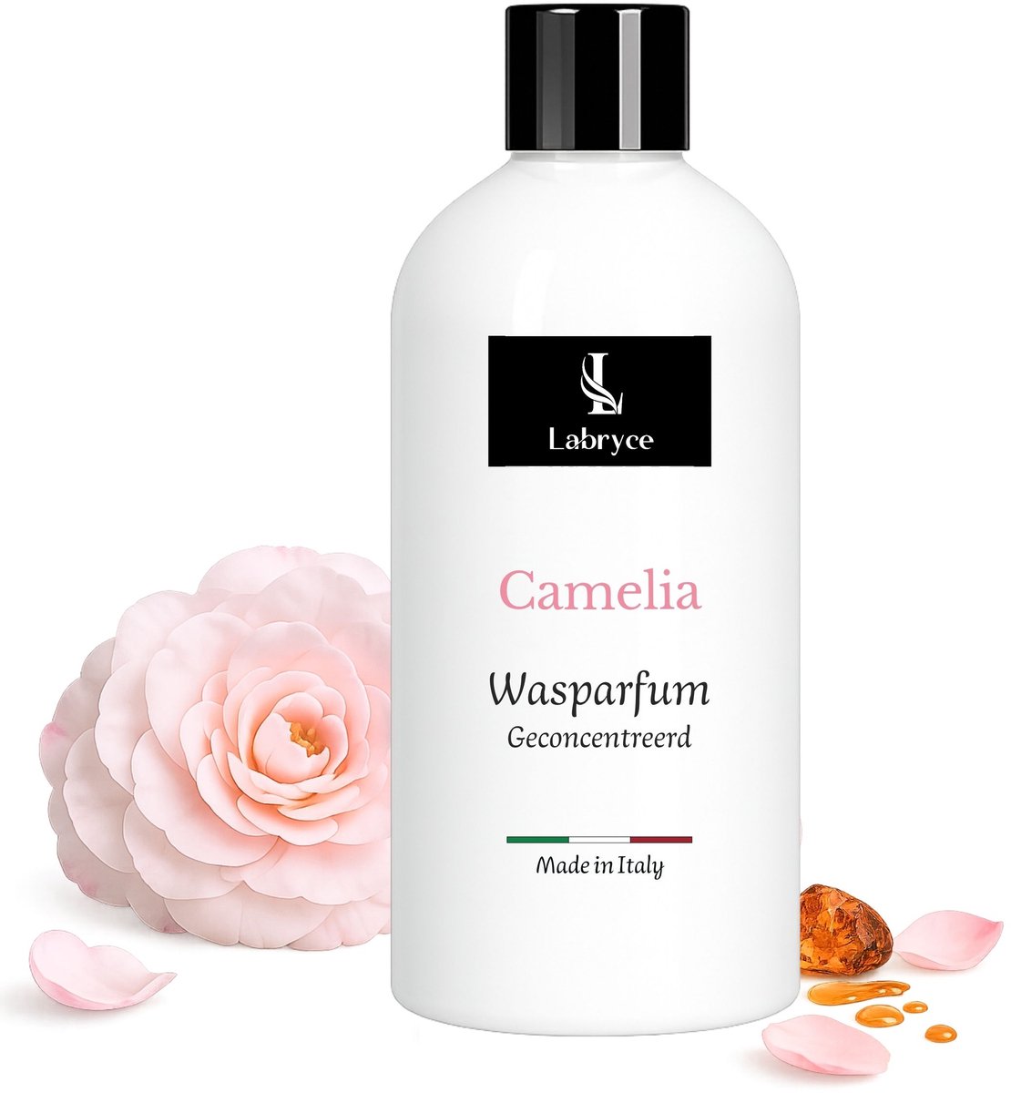 Labryce Wasparfum Camelia - Zacht bloemige geur met lotusbloem, cameliaroos & amber - 500 ml