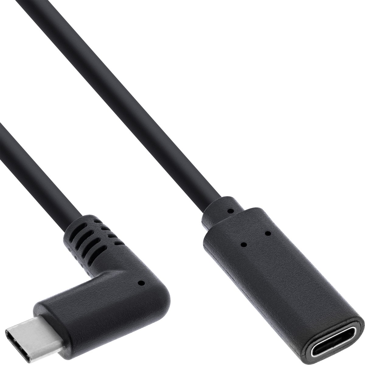 Premium USB-C haaks naar USB-C verlengkabel - USB3.0 - tot 20V/3A / zwart - 2 meter