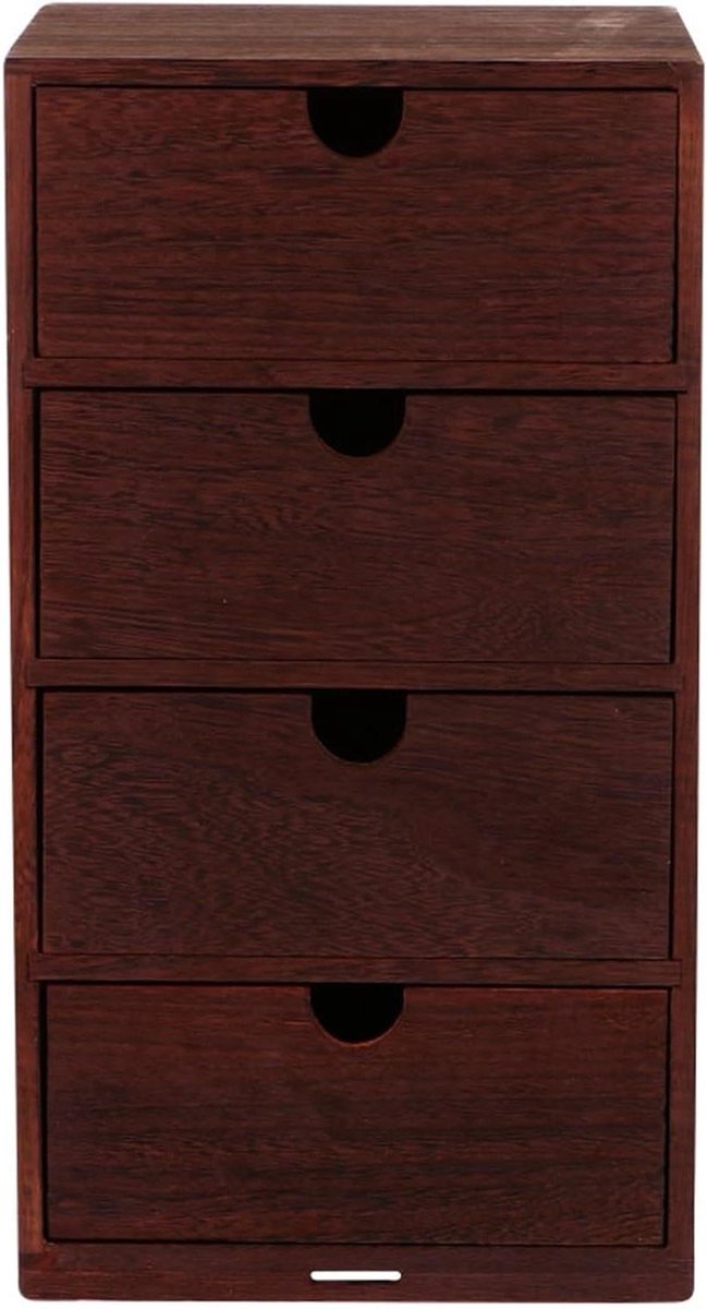Sieradendoos Hout - Accessoire Organizer - Sieraden Opbergen - Laden Inbegrepen - 4 - Natuurlijk