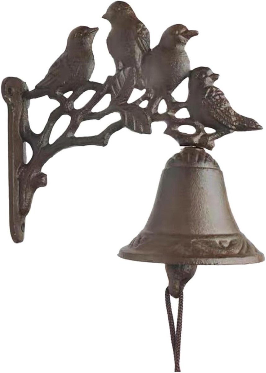 Draadloze Deurbel - Rustieke Ringer - Bezoekers Ontvangen - Uniek Vogelontwerp - 21 x 16 cm - Gietijzer