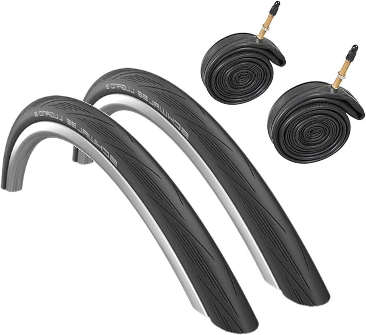 Fietsbanden Set - Racefiets Banden - Fietsen Onderhoud - Semi-Glad Loopvlak - 700c x 28 - Zwart