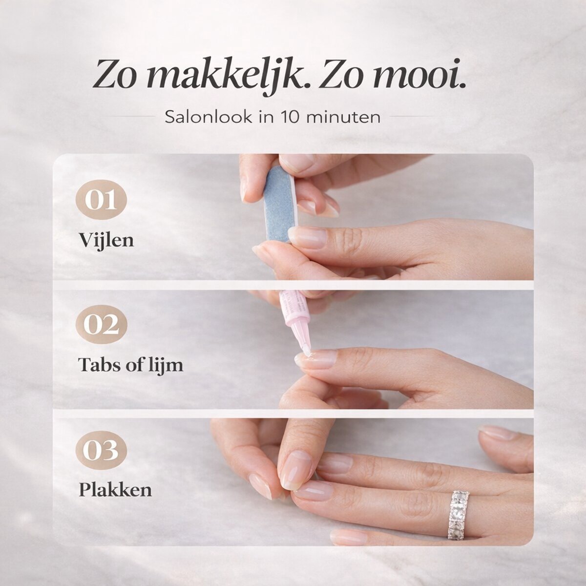 Mimo Seoul Soft Gel Press On Nails Extra Kort - Daily Set 2-in-1 (60 Stuks) - White French & Baby Boomer Square - Plaknagels Met Lijm & Plakstickers - Nepnagels Valse Nagels - Herbruikbare Gelnagels met Compleet Prep Kit — cadeau in Mode & Accessoires - foto 7