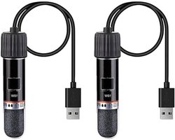 USB Aquarium Heater Set van 2 Stuks, 10 W Mini Verwarmer met Thermostaat voor Zoet- en Zoutwater Aquaria en Schildpadden