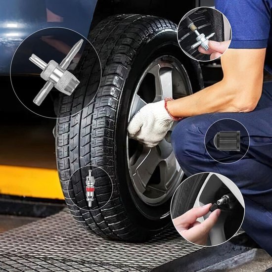 Bandenreparatieset - Platte banden reparatie - Noodgevallen onderweg - Heavy-duty platte set - 62 Delig - Zwart — afbeelding 4
