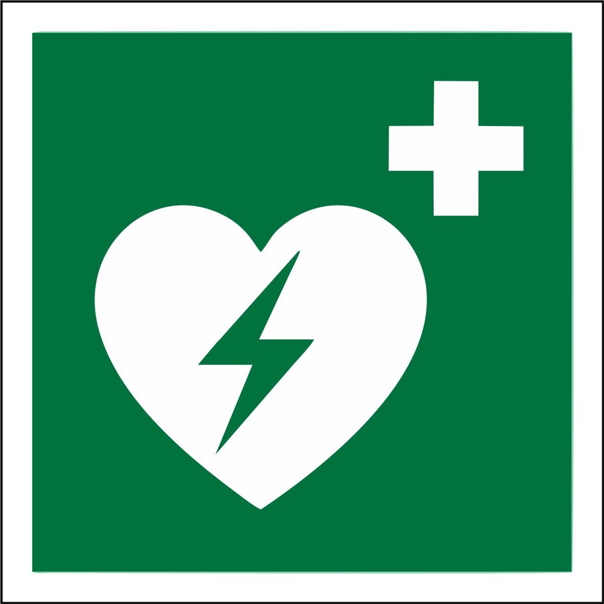 AED bord kunststof 15x15 cm
