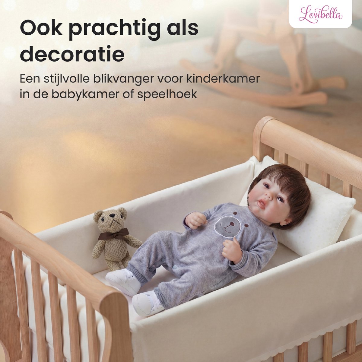 Lovibella® Milo Levensechte Babypoppen - 1,1 Kilo - 45 CM - Reborn Baby Pop - Met Accessoires - Reborn Baby - Reborn Baby Doll - Dementie Pop - Reborn Poppen Jonge — afbeelding 7