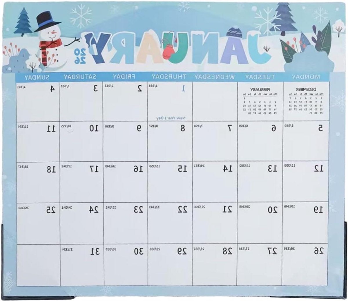 Koelkast Kalender - Magnetisch Maandoverzicht - Gezin Organiseren - 18 Maanden Planning - 33x29cm - Wit