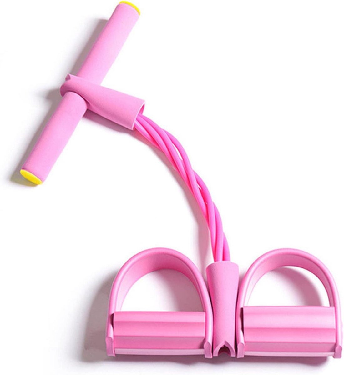 Oefenapparaat Voeten - Fitness Pedal - Thuis Trainen - Multifunctioneel Gebruik - 4 Elastieken - Roze