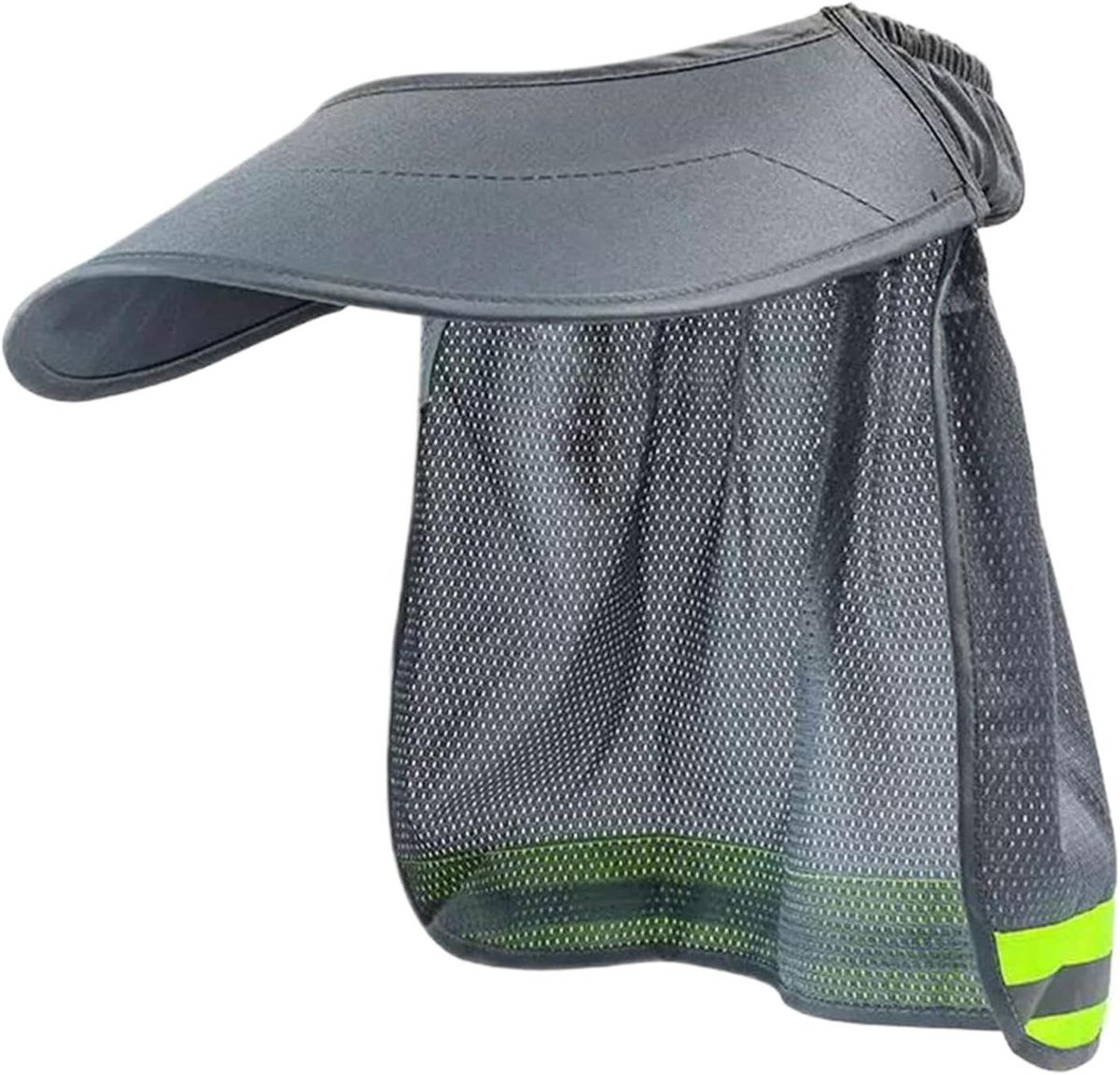 Helm Zonnekap - Nekbescherming - Buitenwerk - Reflecterende strip - 33 x 50 cm - Grijs