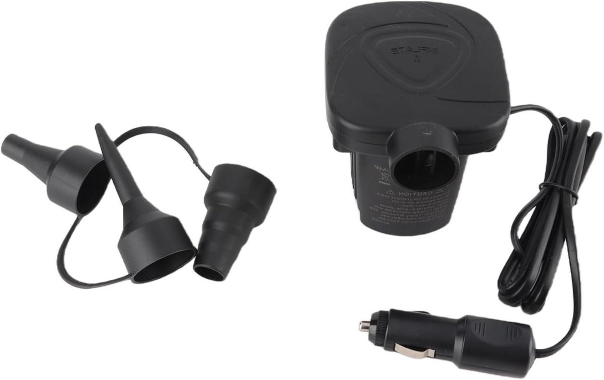 Draagbare Luchtpomp - Snelle Inflator - Kamperen en Reizen - Snel en Compact - DC12V 80W - Zwart