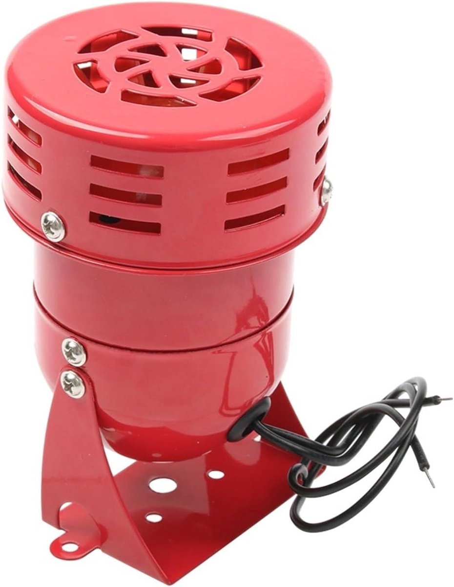 Metalen Motor Sirene - Industrieel Alarm Geluid - Beveiliging Waarschuwing - 130dB Luide Klank - Universele Spanning - Rood