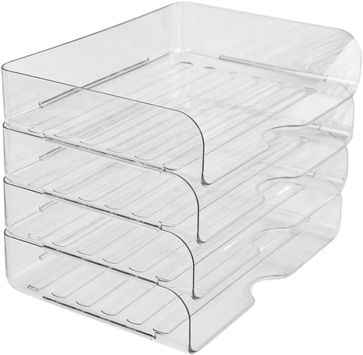 Kantoor Organizer - Documentenbak - Bureau Opruimen - Stapelbaar Ontwerp - 4 Lagen - Transparant