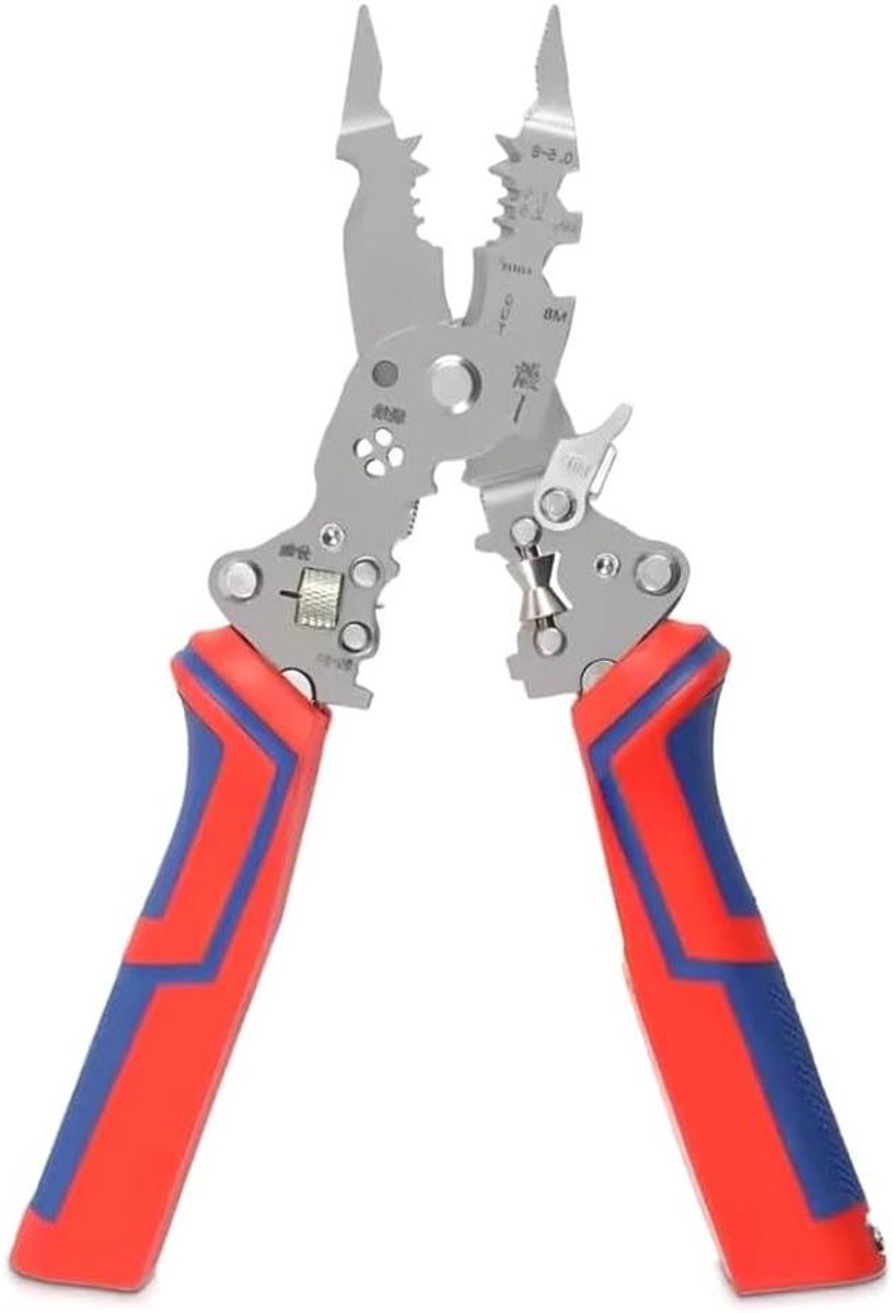 Draadstripper - Multitool - Elektra Werk - Geïntegreerde Stroommeting - 9 in 1 - Rood Geel