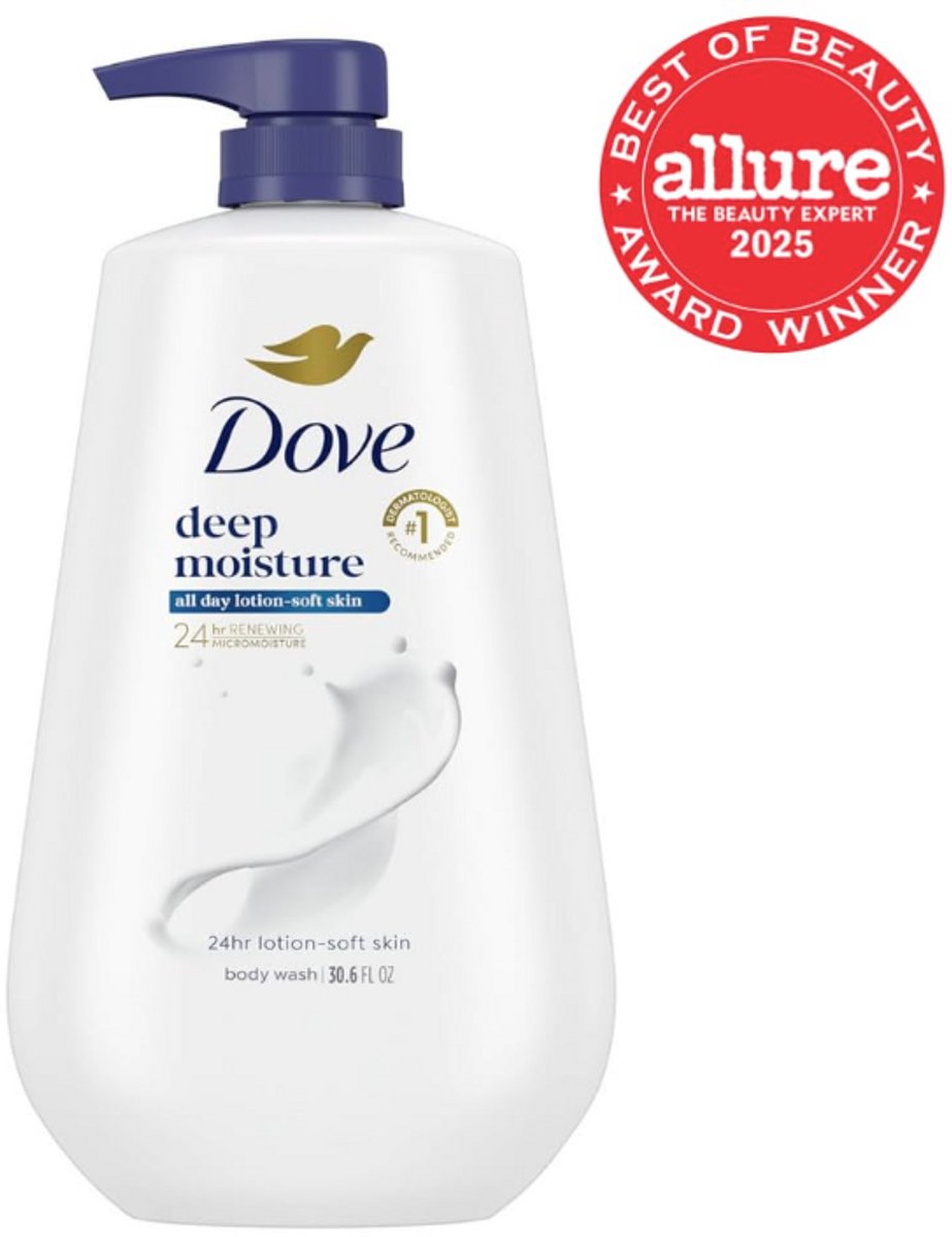 Dove Body Wash met pomp Diepe hydratatie voor de droge huid Hydraterende huidreiniger met 24 uur vernieuwende micromoisture Voedt de huid