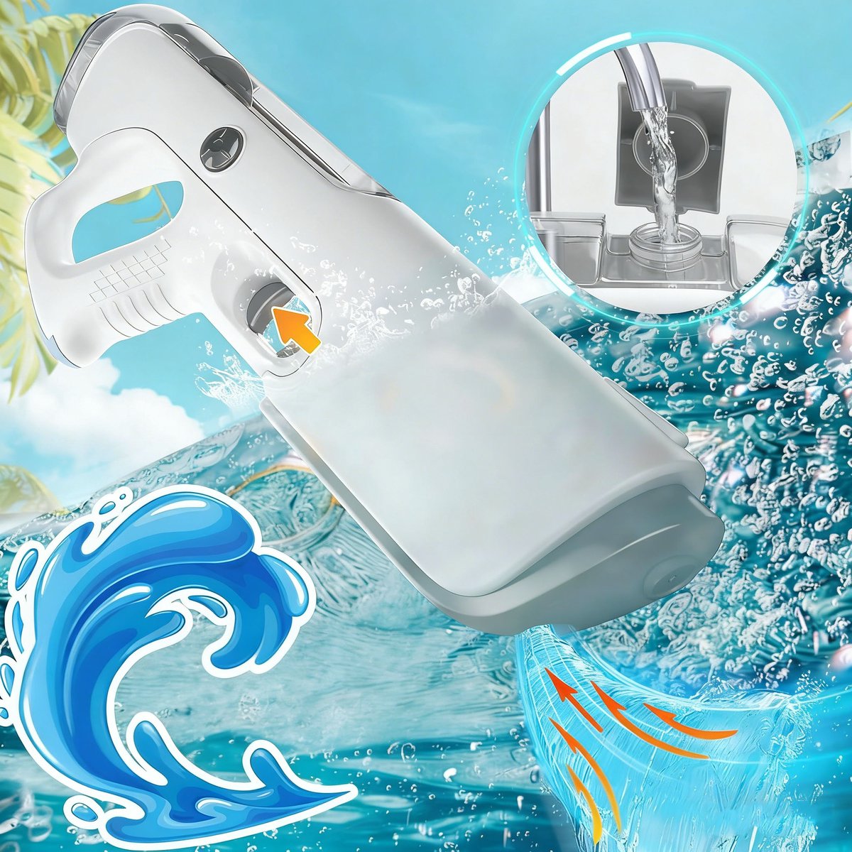 Elektrisch Waterpistool Voor Kinderen En Volwassenen - Automatische Waterherlading - Lichtgewicht Ontwerp Schieten Meer Dan 250 Ontploffingen Waterblaster Squirt Guns Tot 32 Ft Lange Afstand - Zomer Buiten Strandfeestspeelgoed — afbeelding 4