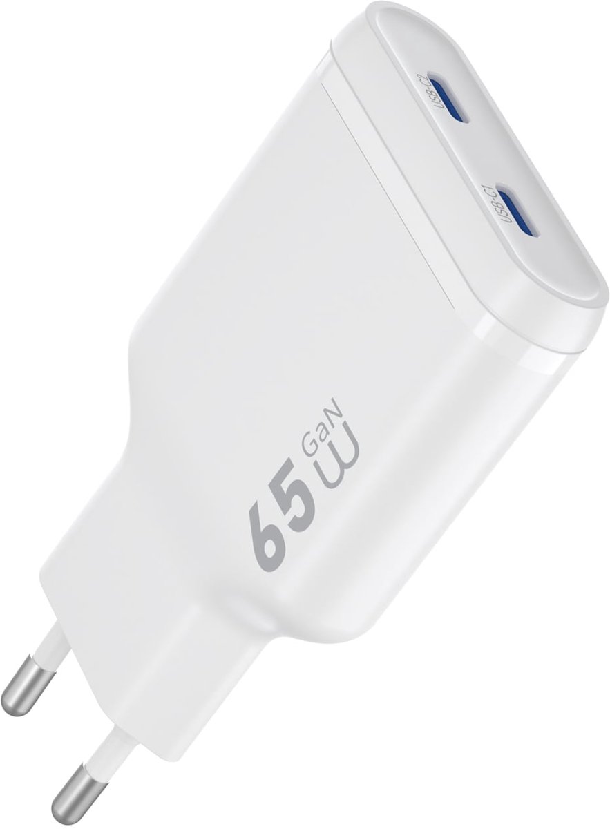 WiWU Oplader Essen Slim 65W USB-C - Ultra-Compacte Snellader met GaN Technologie - Wit