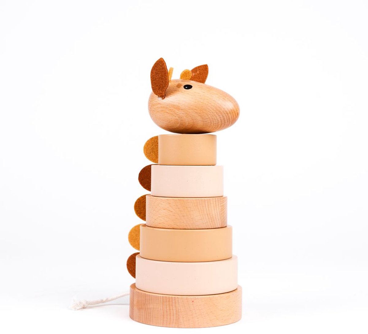 Egmont Toys houten speelgoed piramide Giraffe Leonie 21 cm stapeltoren.