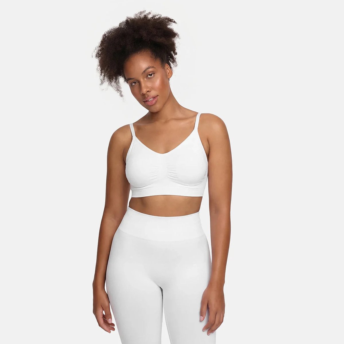 cfab - Comfort Bralette - Wit - 2XL - BH Zonder Beugel Voorgevormd - Ondergoed - Naadlos