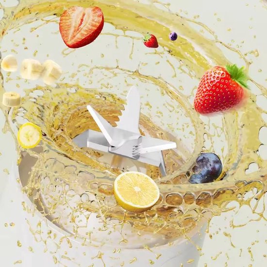 KZQ Draagbare Blender 600ml - Elektrische Mini Sapcentrifuge Met Usb Voor Fruit Shakes En Smoothies - Geschikt Voor Thuis Kantoor School En Buiten - Knop Bediening Grijs van kzq — afbeelding 5
