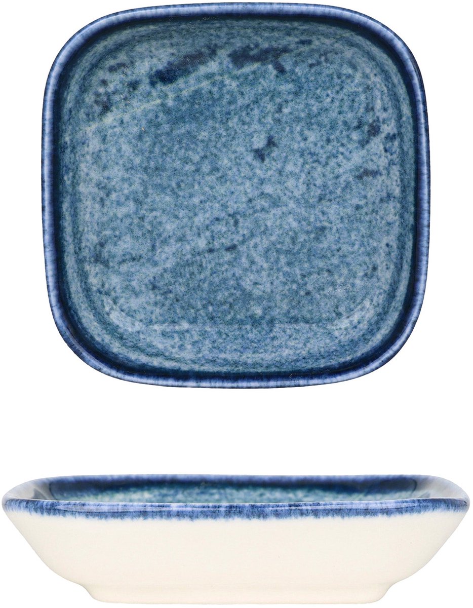 Kütahya Porselen Serveerschaal - Blue Stone - Porselein - 10x10 cm (80cc) - set van 2