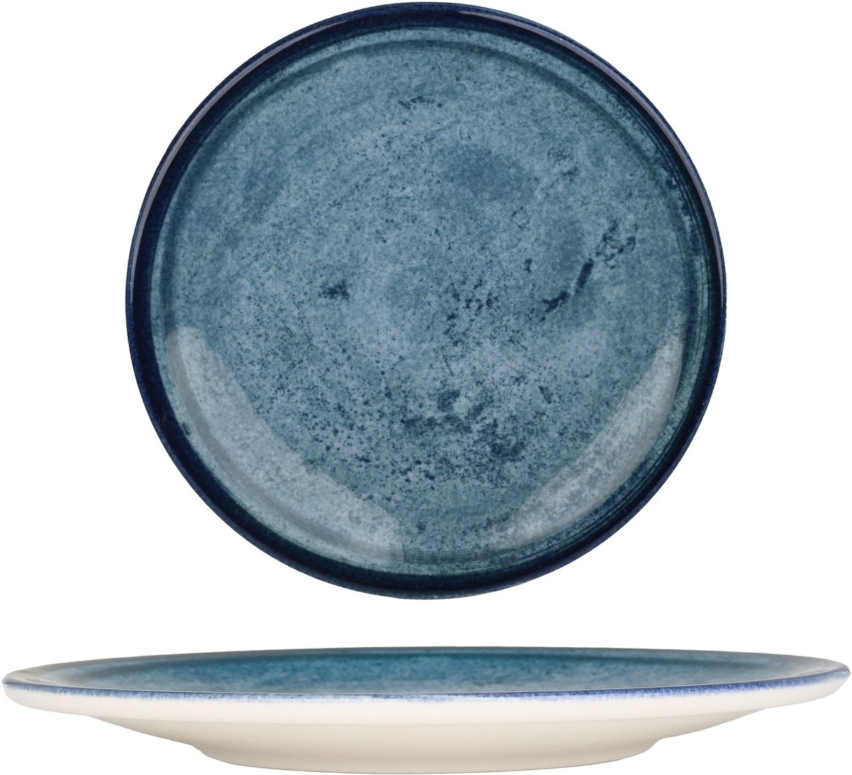 Kütahya Porselen Dessertbord - Blue Stone - Porselein - 23 cm - set van 6