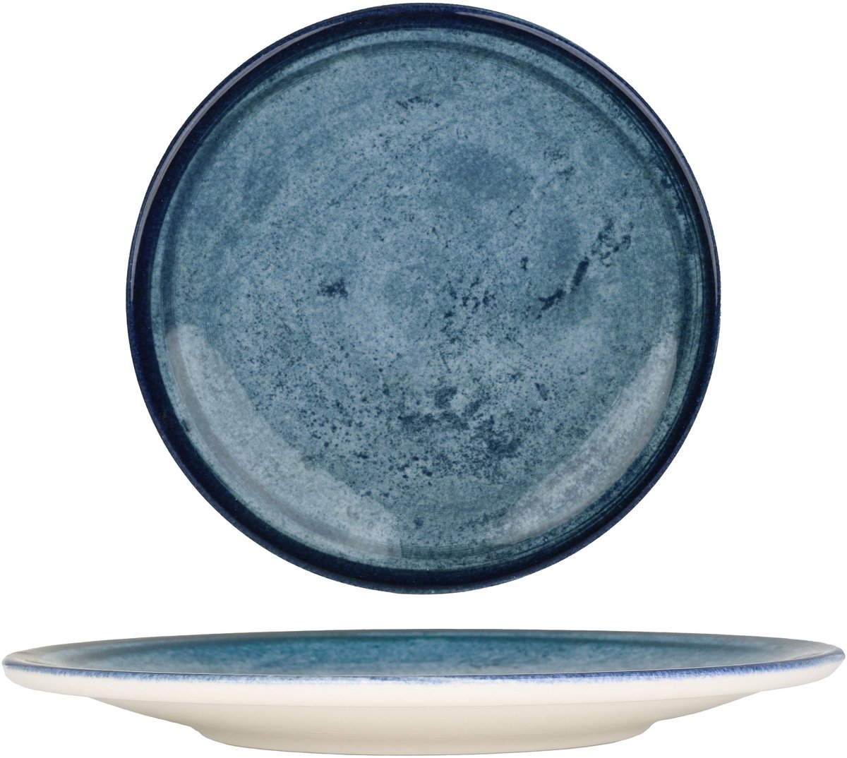 Kütahya Porselen Dinerbord - Blue Stone - Porselein - 25 cm - set van 6